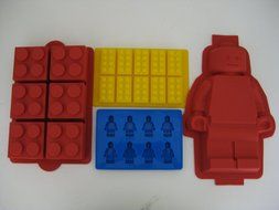 Lego Minifigure Cake mold, Lego Brick Cake, Lego Brick Ice Tray and Lego Minifigure Ice Tray Set of all 4 molds