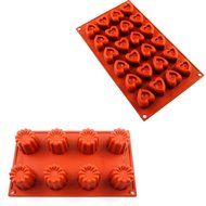 2win2buy Silicone Cake Mold Set Muffin Baking Mold Heart-shaped Pudding Candy Mold