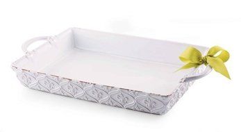 Fleur De Lis Rectangle Baker