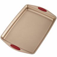 Rachael Ray Cucina 4-Piece Bakeware Set, Latte Brown with Agave Blue Handle Grips N7