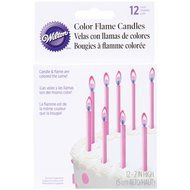 Wilton Flame Pink Candles, 12 Count
