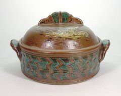 Dove Design Stoneware Covered Casserole Pottery Serving Baking Casserole Dish N2