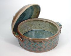 Dove Design Stoneware Covered Casserole Pottery Serving Baking Casserole Dish N5