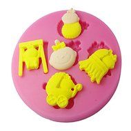 FOUR-C Silicone Fondant Mold Baby Cake Decorating Mould Color Pink
