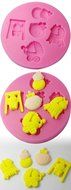 FOUR-C Silicone Fondant Mold Baby Cake Decorating Mould Color Pink N2