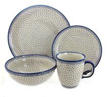 Polish Pottery Small Dots 16-Piece Dinner Set