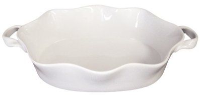 BIA Cordon Bleu Wavy Collection 86-Ounce Oval Baker with Handles, White