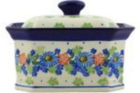 Polmedia Polish Pottery 6-inch Stoneware Jar with Lid H4299G Hand Painted from Ceramika Artystyczna in Boleslawiec... N3
