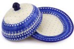 Polmedia Polish Pottery 9-inch Stoneware Dish with Cover H8588F Hand Painted from Ceramika Artystyczna in Boleslawiec... N2