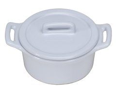 Omniware 1171904 Round Mini Bakers with Lids, Set of 4, White