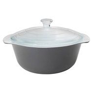 9.65" L x 8.11" W x 5.51" H Ceramic/Glass 2.11 qt. Covered Casserole Dish in Grey