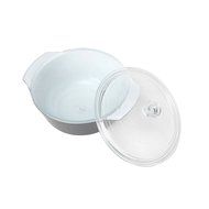 9.65" L x 8.11" W x 5.51" H Ceramic/Glass 2.11 qt. Covered Casserole Dish in Grey N2