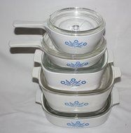 10 Piece Set - Vintage Corning Ware Cornflower Blue Skillet Casserole Baking Dishes N2