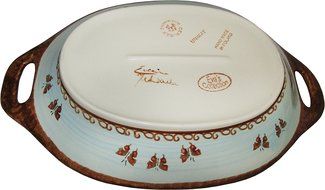 Boleslawiec Stoneware - Polish Pottery Serving or Baking Dish with Handles - Eva's Collection "Blue Sky Meadow" N3