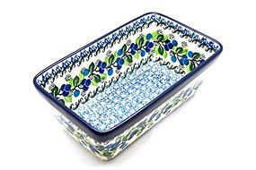 Polish Pottery Baker - Loaf Dish - Blue Berries