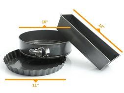 Cake Pans Set - Spring Form Pan With Removable Bottom, Tart Pan &amp; Loaf Pan &ndash; Round Cake Pans&ndash; Dishwasher Safe... N2