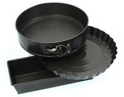 Cake Pans Set - Spring Form Pan With Removable Bottom, Tart Pan &amp; Loaf Pan &ndash; Round Cake Pans&ndash; Dishwasher Safe... N5