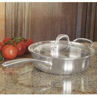 KitchenAid KCC60LCST Copper Core 6-Quart Low Casserole with Lid Cookware - Stainless Steel N3