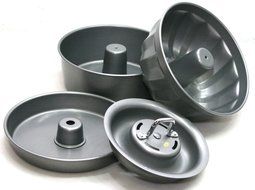 Center Fill Cake Mold 4pc Set Non Stick Savarin Pan - Baking Set by Wolfgang Puck