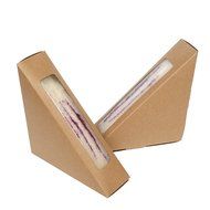 Set of 50PCS Small Kraft Sandwich Holder with Clear Display