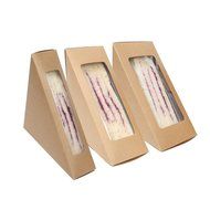 Set of 50PCS Small Kraft Sandwich Holder with Clear Display N2