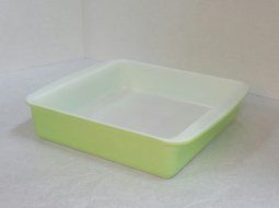 Vintage Pyrex #222 Square Baking Dish, 8 inches, Light Green