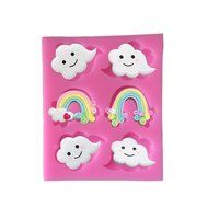 Yunko Rainbow Smile Clouds Silicone Mold Sugarcraft Chocolate Fondant Cupcake Decorating Mold