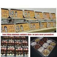 10 Pcs Mexican Boy Silver Aluminum Foil Trays Box With Personalized Paper Board Lid - All Party Theme Available N2
