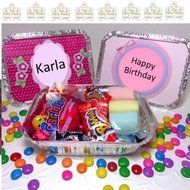 10 Pcs Mexican Boy Silver Aluminum Foil Trays Box With Personalized Paper Board Lid - All Party Theme Available N8