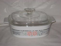 Vintage 1991-94 Corning Ware Silk &amp; Roses 2 Liter Square Casserole Baking Dish A-2-B (retired)
