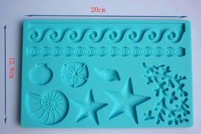 Silicone Fondant Star Tree Shell Lace Mold Flower Edgings Model DIY Cake Tool