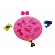Click Down Bear Head Shape Fondant Cake Silicone Mold Pink Mini N3