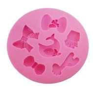 Click Down Bear Head Shape Fondant Cake Silicone Mold Pink Mini N4