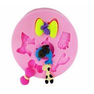 Click Down Bear Head Shape Fondant Cake Silicone Mold Pink Mini N6