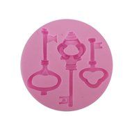 Click Down Bear Head Shape Fondant Cake Silicone Mold Pink Mini N7