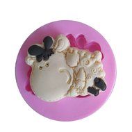 Click Down Bear Head Shape Fondant Cake Silicone Mold Pink Mini N9