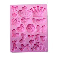 Click Down Bear Head Shape Fondant Cake Silicone Mold Pink Mini N17