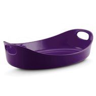 Rachael Ray Bubble and Brown 4.5-Quart Large Oval Stoneware Baker, Purple