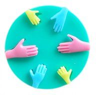 AmaranTeen - Easy to clean soft silicone hand mold,Fondant Cake