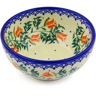 Ceramika Bona H2298G Polish Pottery Ceramic Bowl Hand Painted, 6-Inch