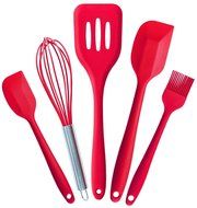 Misula Premium Non-Stick Silicone 5 Pcs Kitchen Utensils Set- Includes: Small Spatula, Large Spatula, Slotted...