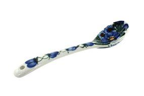 Polish Pottery Forget Me Not Sugar Spoon