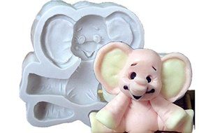 Elephant Silicone Mold -Sugar Paste Baking Mold - Animal Silicone Mold By Palker sky