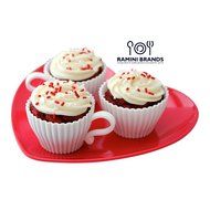 Ramini Brands Best White Teacup - Bonus Recipes - Cupcake Muffin Silicone Liner Mold Bake And Serve Quiche Cups... N2