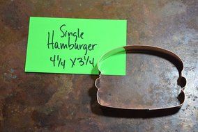 Single Hamburger Cheeseburger Copper Cookie Cutter Fast Food Shapes N2