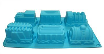 Bella P 6 Cavities Train Silicone Baking Cake Molds(Blue) N2