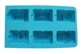 Bella P 6 Cavities Train Silicone Baking Cake Molds(Blue) N3
