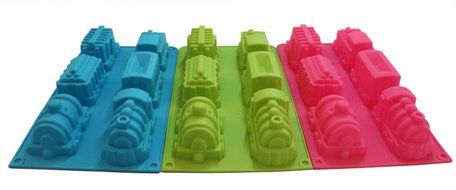 Bella P 6 Cavities Train Silicone Baking Cake Molds(Blue) N4