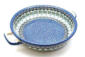 Polish Pottery Baker - Round with Handles - Large - Wisteria