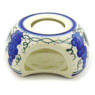 Polmedia Polish Pottery 6-inch Stoneware Heater H1645F Hand Painted from WR in Boleslawiec Poland. Shape S492D...